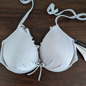 Victoria Secret Silver Swimsuit Top 32DD NWT